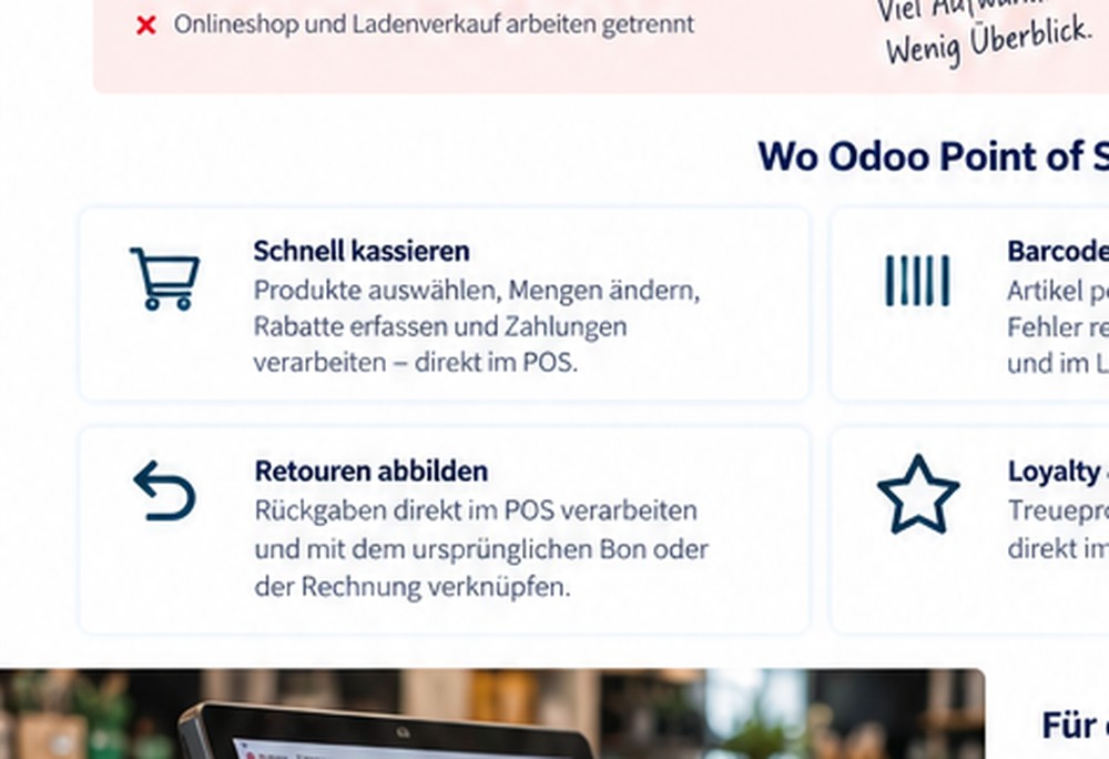 Odoo POS Kassensystem mit Barcode Scanner